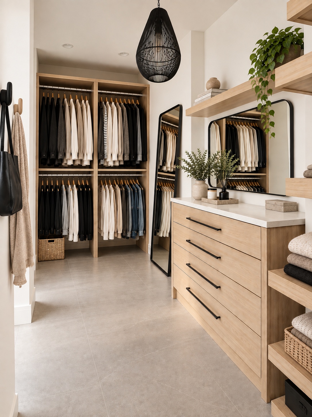 Completed primary closet