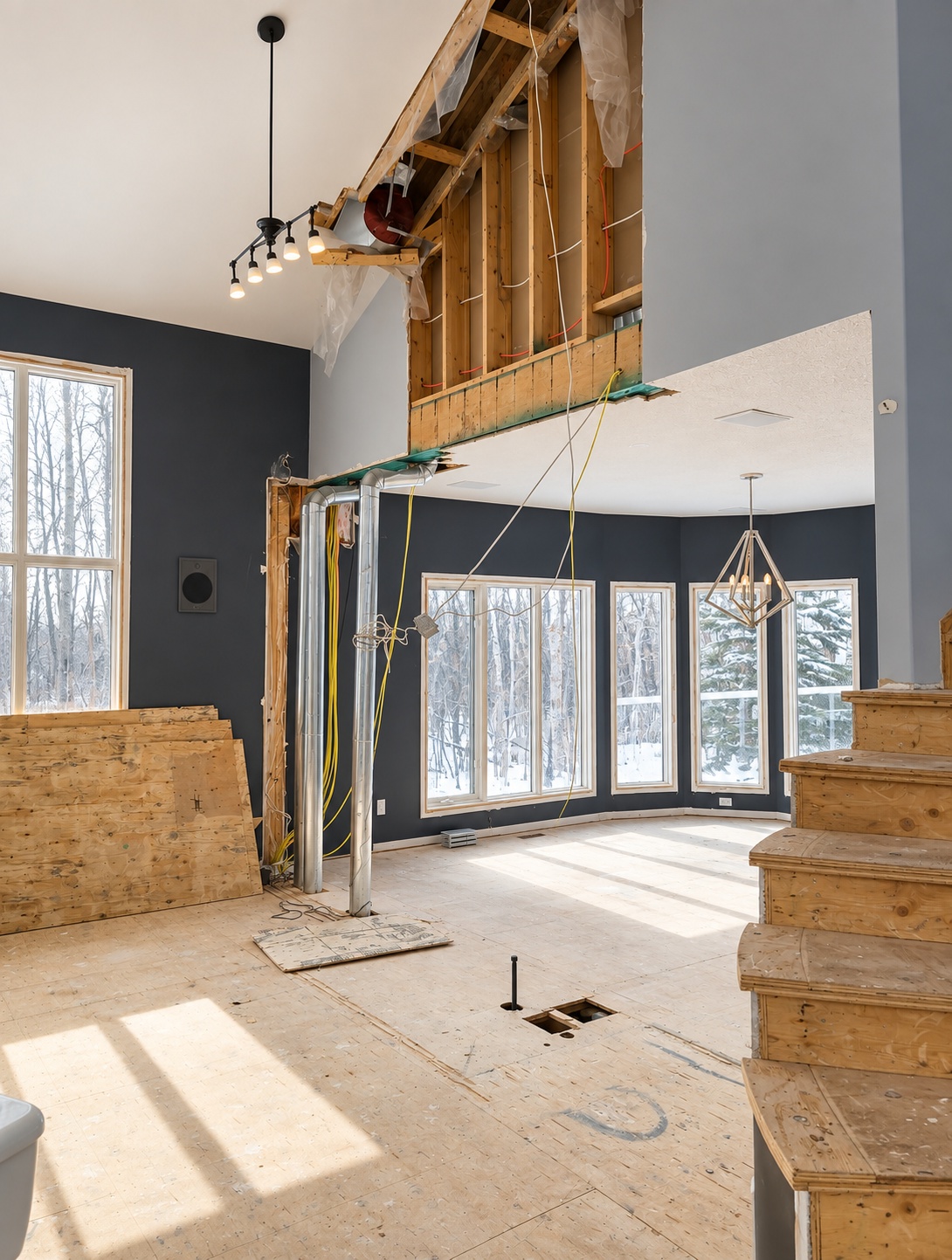 Living and dining renovation progress