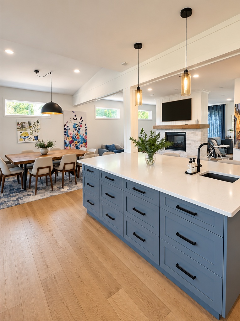 Finished Glenora House I kitchen and dining