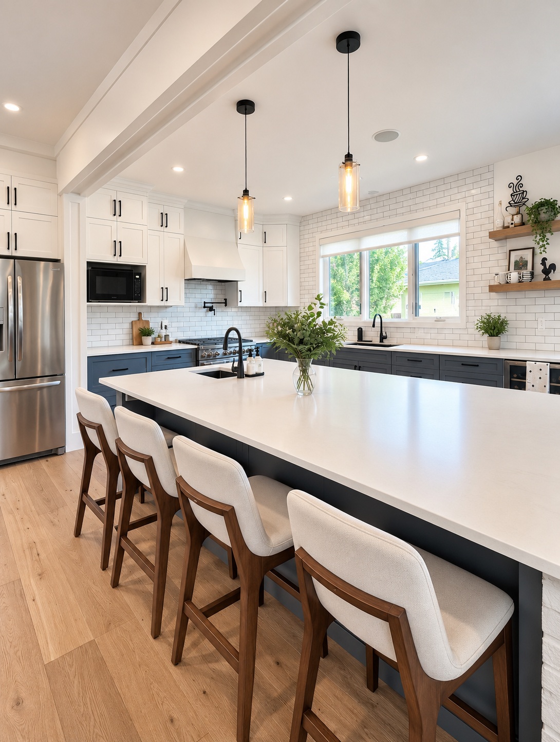 Finished Glenora House I kitchen island