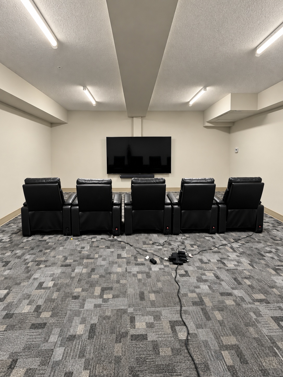 Condo amenity theatre room before renovation